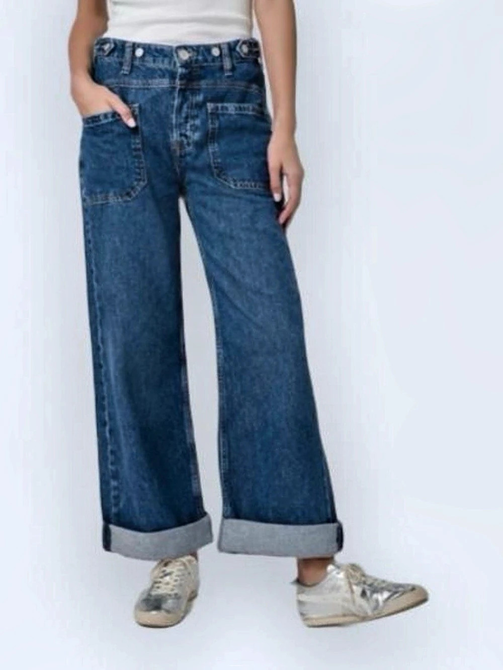WE THE FREE - PALMER CUFFED WIDE LEG JEANS